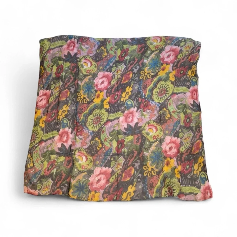 Colorful/Multicolor Sheer Floral Scarf - Handmade in India